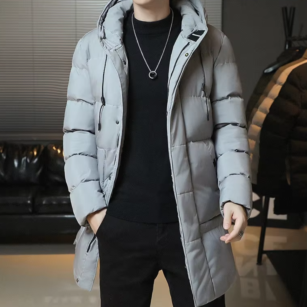 Elegancka Długa Kurtka Zimowa