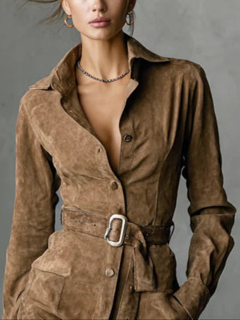 Alba | Midi sukienka z długim rękawem