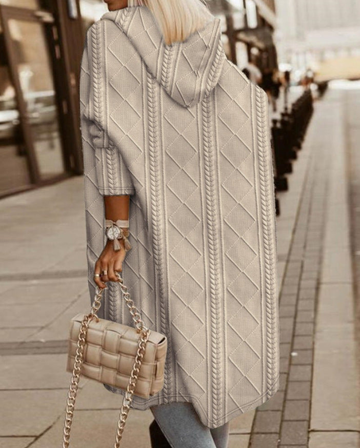 Monalisa - Długi Kardigan z Kapturem