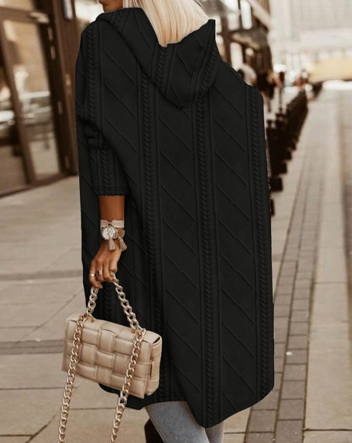 Monalisa - Długi Kardigan z Kapturem