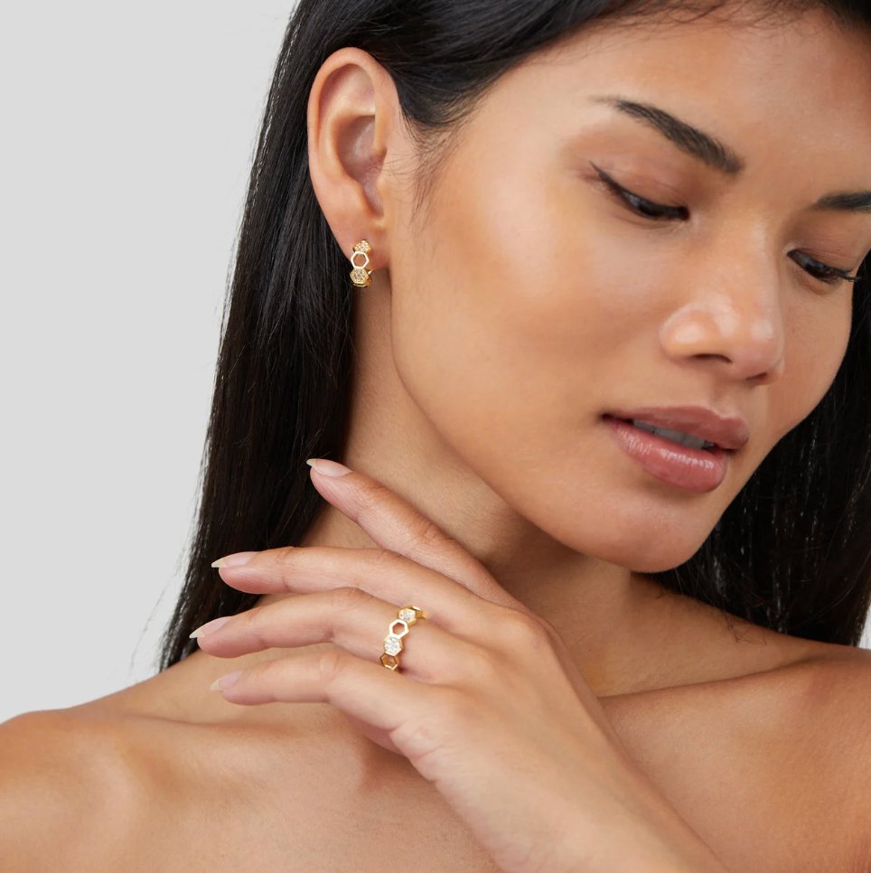 Cinthia - Pierścionek ze złota i kryształu